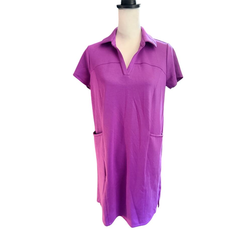 J.Jill Fit Polo Dress V-neck Purple XS